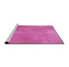 Sideview of Machine Washable Transitional Neon Pink Rug, wshpat271pur