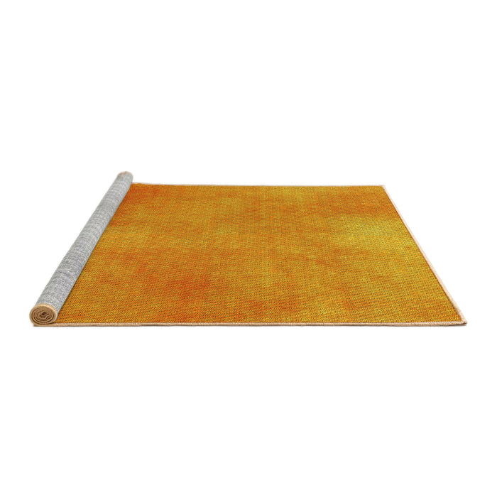 Sideview of Machine Washable Transitional Neon Orange Rug, wshpat271yw