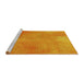 Sideview of Machine Washable Transitional Neon Orange Rug, wshpat271yw
