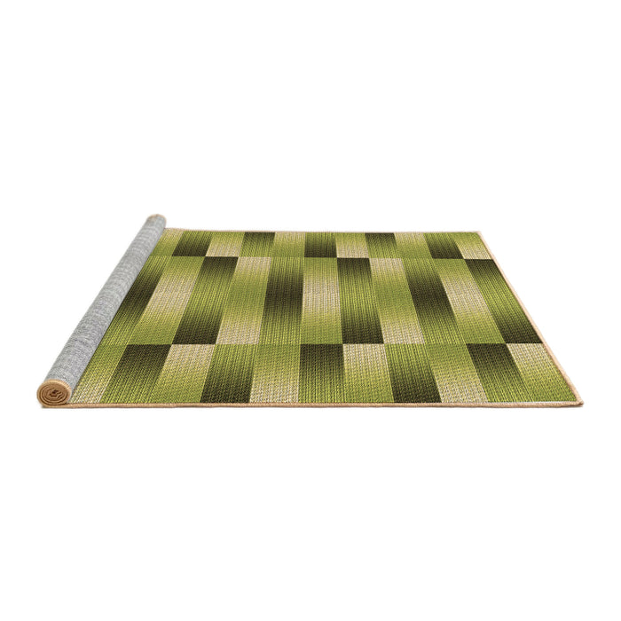 Sideview of Machine Washable Transitional Olive Green Rug, wshpat2710brn
