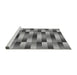 Sideview of Machine Washable Transitional Grey Gray Rug, wshpat2710gry