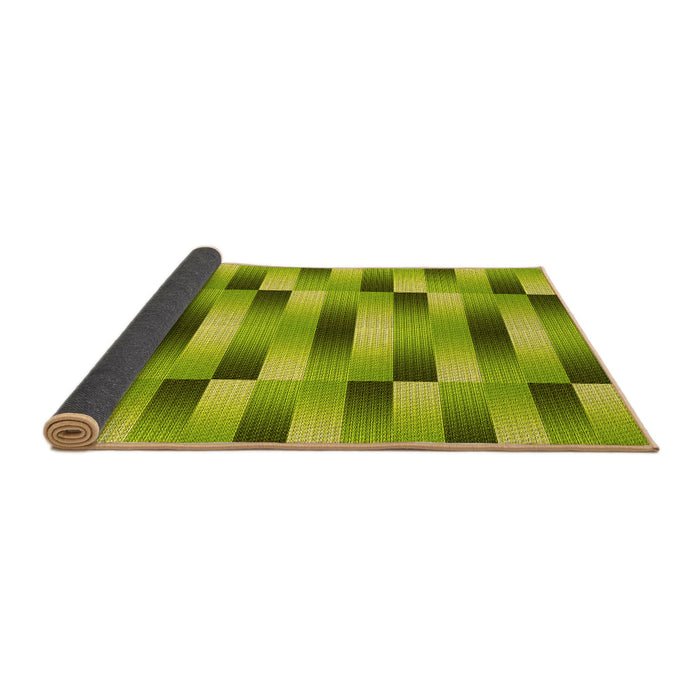 Thickness of Patterned Neon Yellow Green Rug, pat2710yw