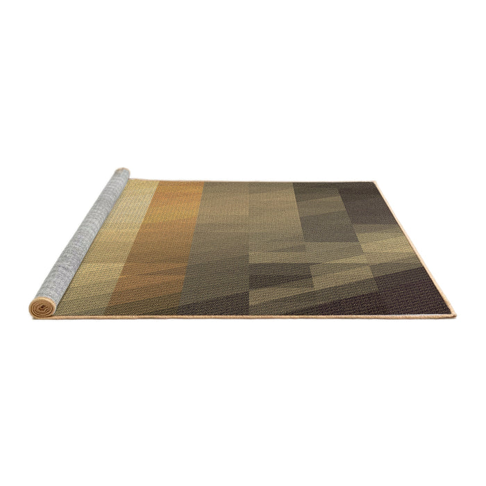 Sideview of Machine Washable Transitional Metallic Gold Rug, wshpat2711brn