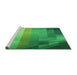 Sideview of Machine Washable Transitional Neon Green Rug, wshpat2711grn