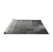 Sideview of Machine Washable Transitional Grey Gray Rug, wshpat2711gry
