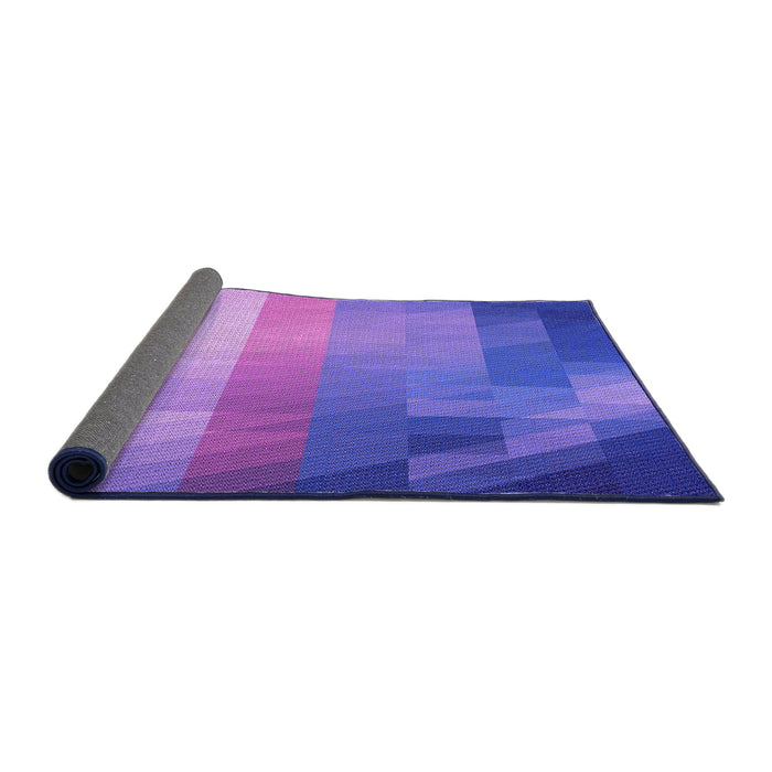 Thickness of Patterned Purple Mimosa Purple Rug, pat2711pur