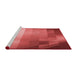 Sideview of Machine Washable Transitional Red Rug, wshpat2711rd