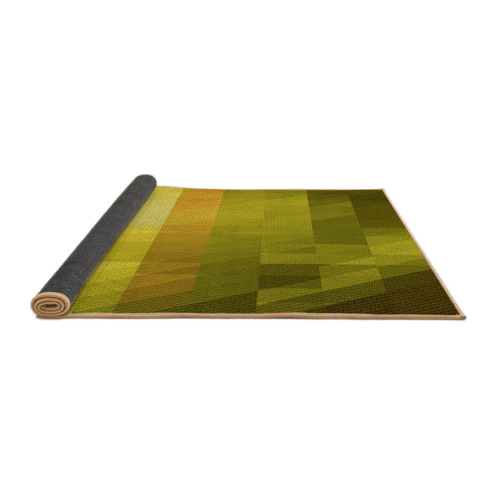 Thickness of Patterned Dark Yellow Green Rug, pat2711yw