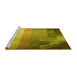 Sideview of Machine Washable Transitional Dark Yellow Green Rug, wshpat2711yw