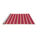 Sideview of Machine Washable Transitional Crimson Red Rug, wshpat2712org