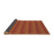 Thickness of Patterned Neon Orange Rug, pat2713brn