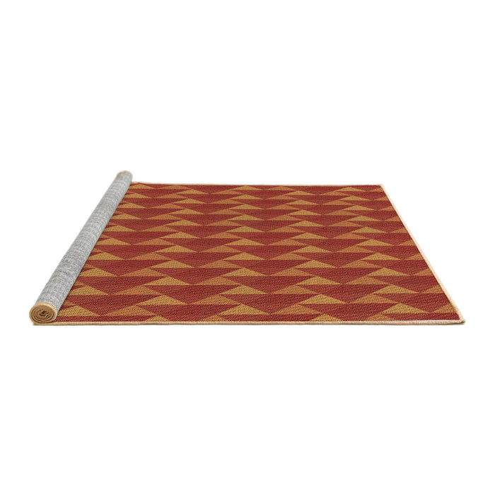 Sideview of Machine Washable Transitional Neon Orange Rug, wshpat2713brn