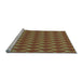 Sideview of Machine Washable Transitional Copper Brown Rug, wshpat2713lblu