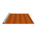Sideview of Machine Washable Transitional Neon Orange Rug, wshpat2713yw