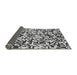 Thickness of Patterned Dark Gray Black Rug, pat2714gry