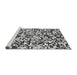 Sideview of Machine Washable Transitional Dark Gray Black Rug, wshpat2714gry