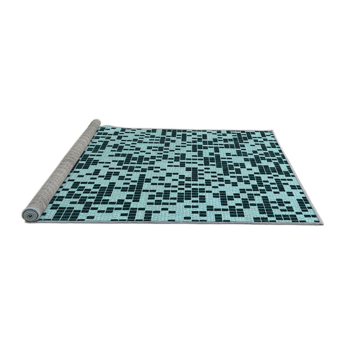 Sideview of Machine Washable Transitional Medium Teal Green Rug, wshpat2714lblu