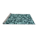 Sideview of Machine Washable Transitional Medium Teal Green Rug, wshpat2714lblu