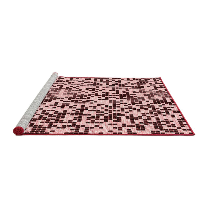 Sideview of Machine Washable Transitional Deep Rose Pink Rug, wshpat2714rd