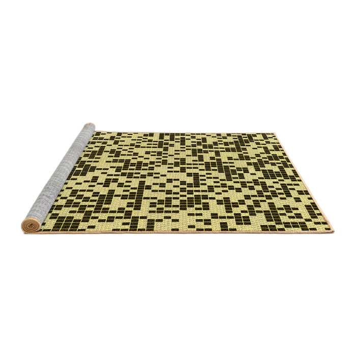 Sideview of Machine Washable Transitional Chocolate Brown Rug, wshpat2714yw