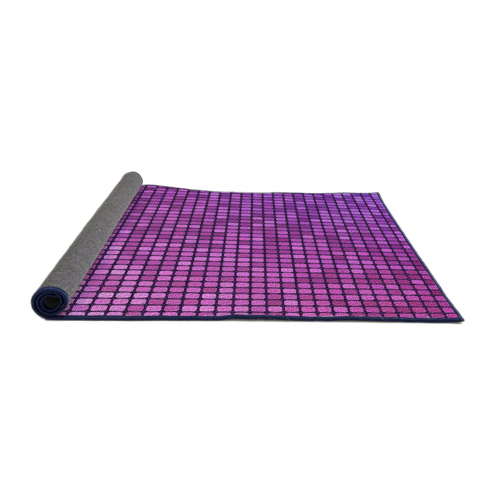 Thickness of Patterned Dark Magenta Purple Rug, pat2715pur