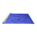 Sideview of Machine Washable Transitional Blue Rug, wshpat2716blu