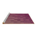 Sideview of Machine Washable Transitional Burnt Pink Rug, wshpat2716brn