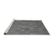 Sideview of Machine Washable Transitional Carbon Gray Rug, wshpat2716gry