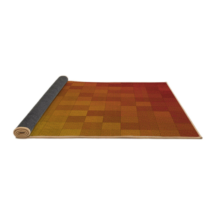 Thickness of Patterned Neon Orange Rug, pat2716yw