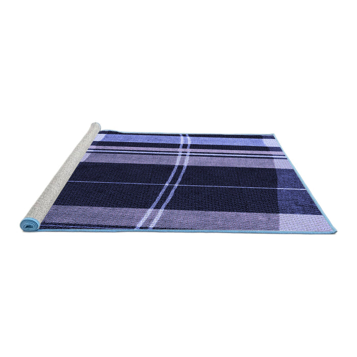 Sideview of Machine Washable Transitional Medium Slate Blue Rug, wshpat2717blu