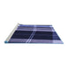 Sideview of Machine Washable Transitional Medium Slate Blue Rug, wshpat2717blu