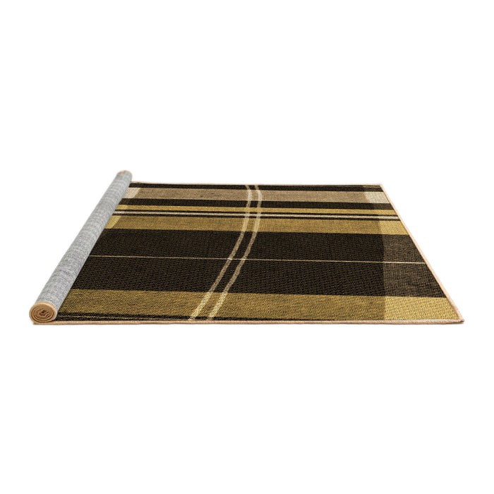 Sideview of Machine Washable Transitional Midnight Gray Rug, wshpat2717brn