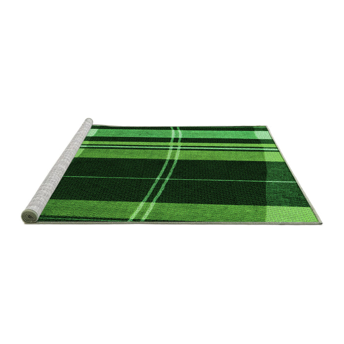 Sideview of Machine Washable Transitional Dark Forest Green Rug, wshpat2717grn