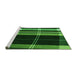 Sideview of Machine Washable Transitional Dark Forest Green Rug, wshpat2717grn