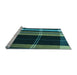 Sideview of Machine Washable Transitional Mint Green Rug, wshpat2717lblu