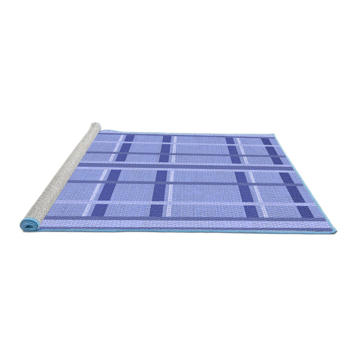 Sideview of Machine Washable Transitional Sky Blue Rug, wshpat2718blu