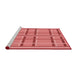 Sideview of Machine Washable Transitional Ruby Red Rug, wshpat2718rd