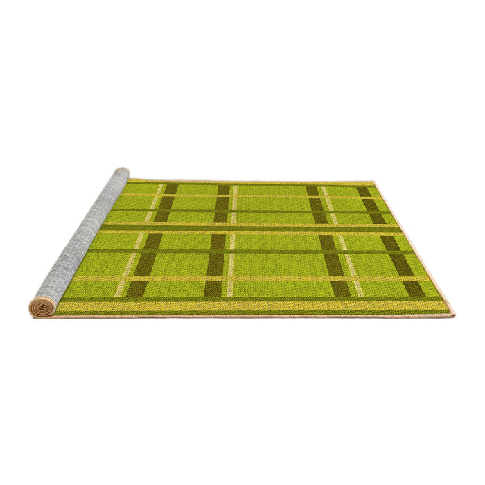 Sideview of Machine Washable Transitional Dark Yellow Green Rug, wshpat2718yw