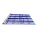 Sideview of Machine Washable Transitional Slate Blue Rug, wshpat2719blu