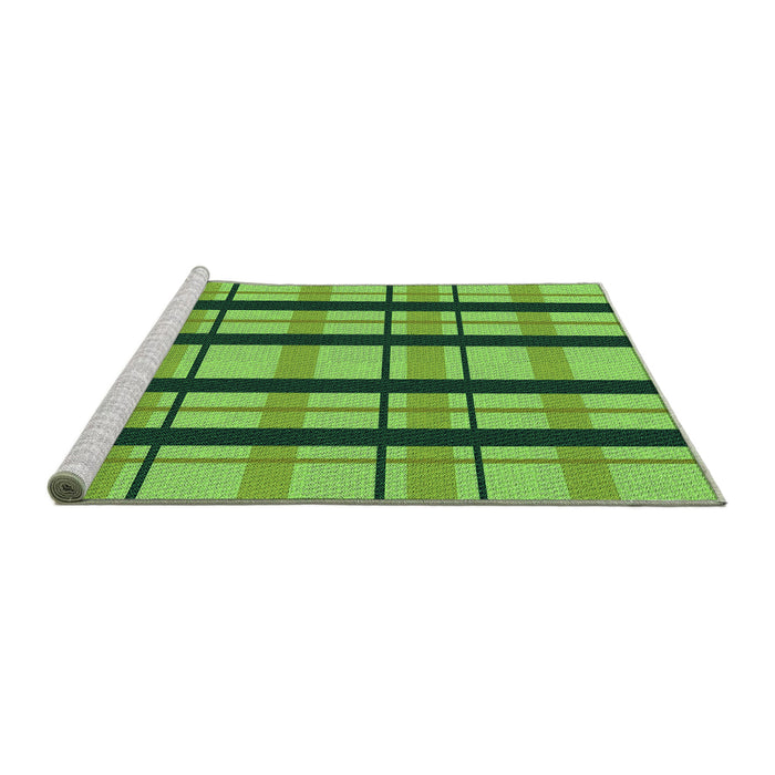 Sideview of Machine Washable Transitional Emerald Green Rug, wshpat2719grn
