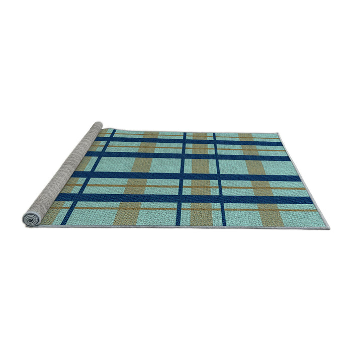 Sideview of Machine Washable Transitional Tiffany Blue Rug, wshpat2719lblu