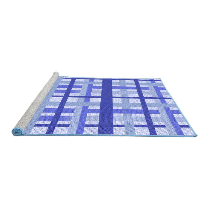 Sideview of Machine Washable Transitional Blue Rug, wshpat2720blu