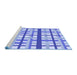 Sideview of Machine Washable Transitional Blue Rug, wshpat2720blu