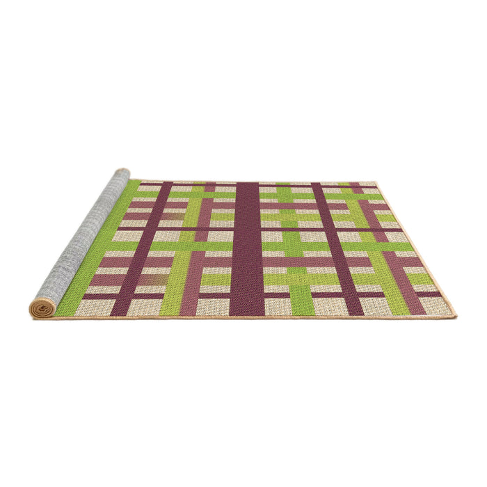 Sideview of Machine Washable Transitional Green Rug, wshpat2720brn