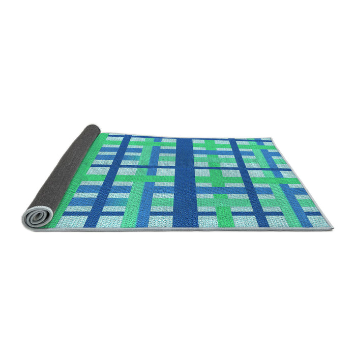 Thickness of Patterned Neon Blue Rug, pat2720lblu