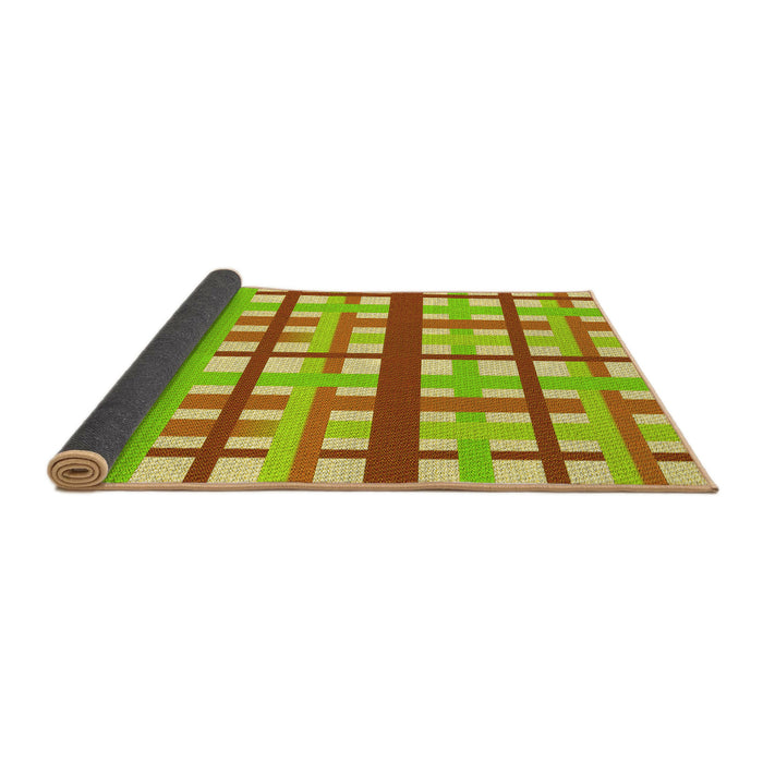 Thickness of Patterned Green Yellow Green Rug, pat2720yw