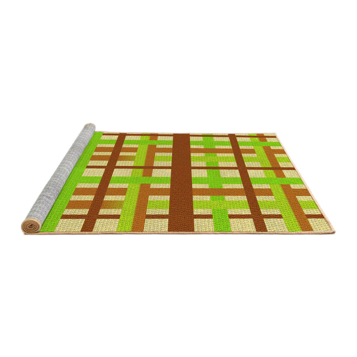 Sideview of Machine Washable Transitional Green Yellow Green Rug, wshpat2720yw