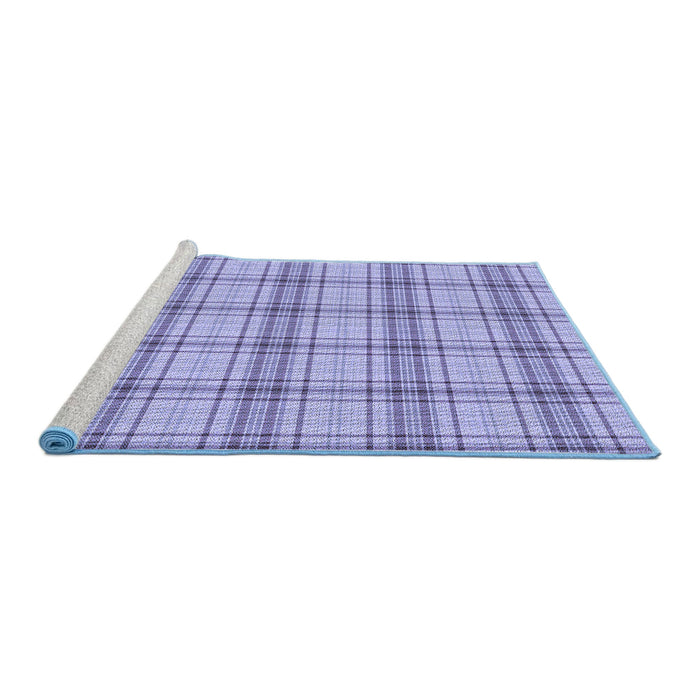 Sideview of Machine Washable Transitional Slate Blue Rug, wshpat2721blu