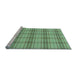 Sideview of Machine Washable Transitional Green Rug, wshpat2721lblu