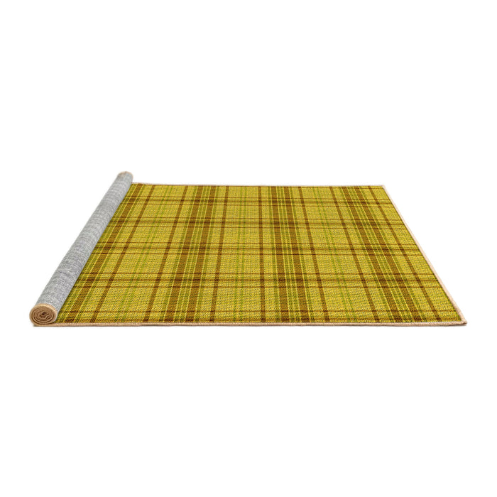 Sideview of Machine Washable Transitional Deep Yellow Rug, wshpat2721yw